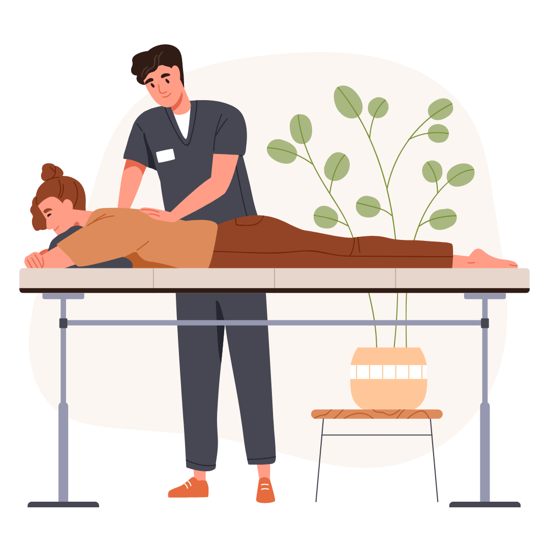 Professionelle Physiotherapie-Anwendung am Arm: Eine lächelnde Therapeutin der Praxis Hips Don’t Lie führt manuelle Techniken bei einer liegenden Patientin durch. 