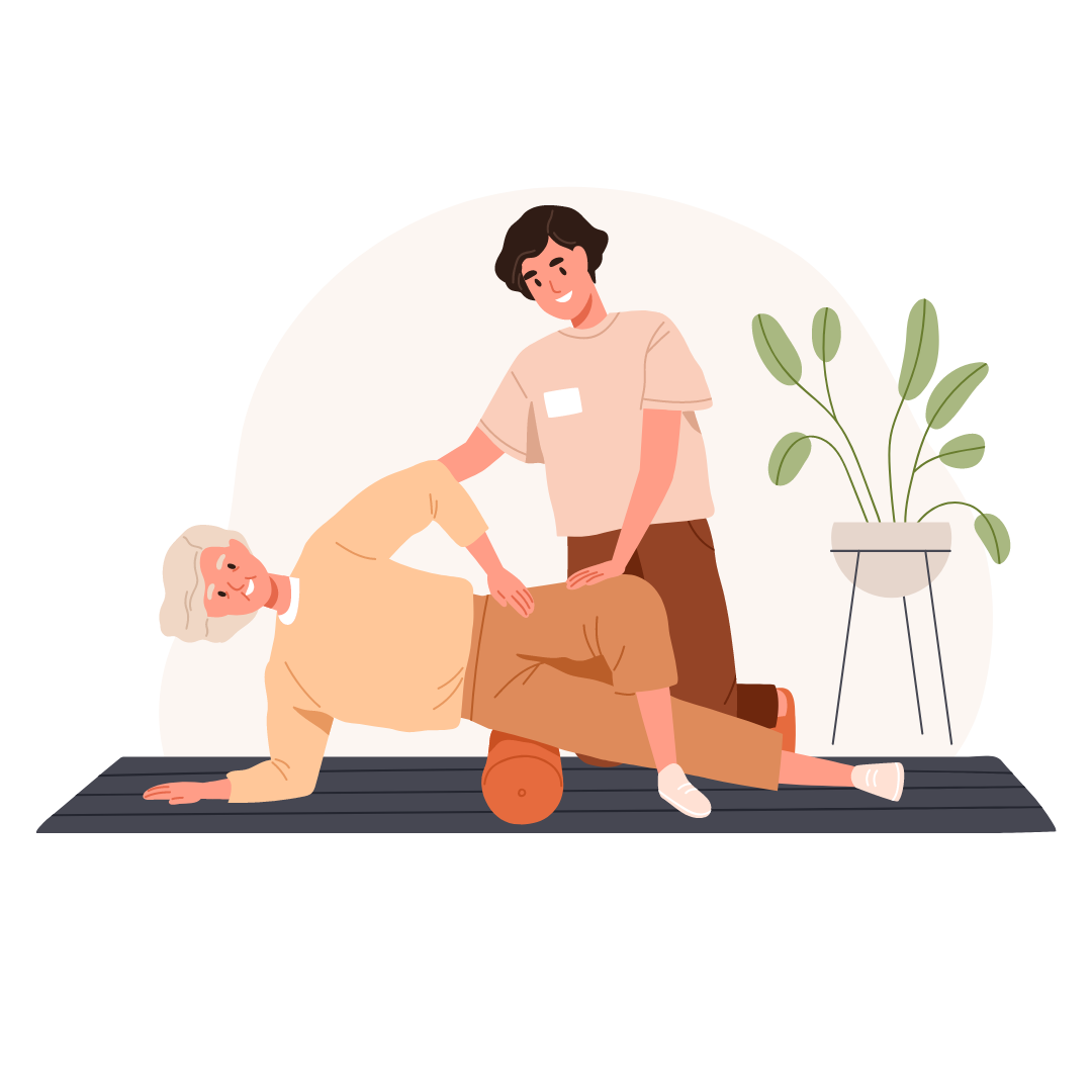 Präzise Anwendung in der Physiotherapie: Ein Therapeut führt eine professionelle Behandlung durch an der Schulter- und Nackenmuskulatur eines Patienten in der Praxis Hips Don’t Lie durch.